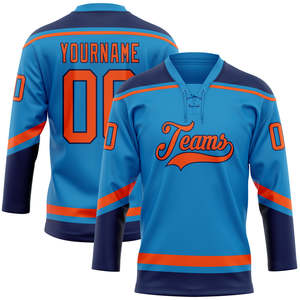 <b>Custom</b> Hockey Jersey Team Shirt 100% Polyester Casual Long Sleeve Sportswear Pullover Top With Personalized Design For Team Wear - Product Image 1
