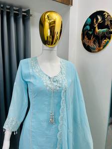 Salwar Kameez de Diseño con Bordado de Lentejuelas en Tela Georgette Fox Pesada, Top Reversible para Fiesta, Zain Exports, Casual para Todas las Estaciones - Product Image 3