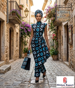 Tela africana estampada en cera de primera calidad, 100% algodón, textil Ankara para vestidos, producción de ropa de Ghana, estampado africano. - Product Image 6