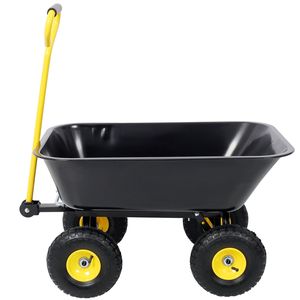 Carrello da Giardino Grande con Capacità di 270 kg, Ruote da 10 Pollici, Carrello Ribaltabile in Metallo Nero per Giardinaggio e Costruzioni - Product Image 2
