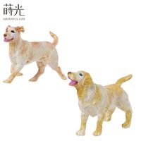 Figuras de Resina para Terrario con Diseño de Perros Modernos, Arte 3D Pintado a Mano y Coleccionable
