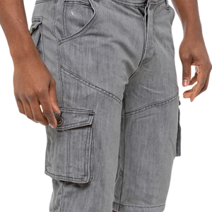 Pantalones Cortos de Mezclilla Cargo para Hombre, con Cintura Elástica y Cordón, con Bolsillos, de Alta Calidad, Casuales, de Verano - Product Image 5