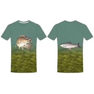 Camisa de pesca personalizada para hombre UPF 50 de poliéster de manga larga de secado rápido con estampado, ropa de pesca para adultos para exteriores. - Product Image 1