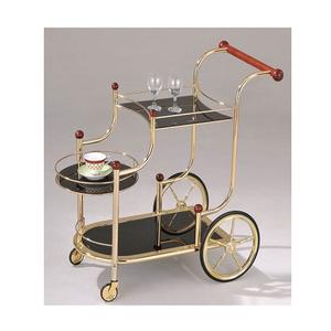 รถเข็นเสิร์ฟชาและกาแฟดีไซน์โดดเด่น โครงไม้และเหล็ก สำหรับตกแต่งโรงแรม - Product Image 1