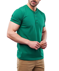 T-shirt de sport pour homme de luxe en coton 100% tricoté à manches courtes, streetwear, haute qualité, écologique, séchage rapide, respirant, coupe classique - Product Image 3