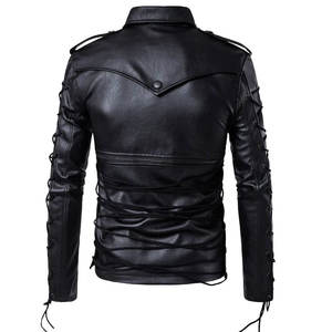 <b>Men</b> Premium Leather <b>Jacket</b> Classic Full Zip Casual Soft Comfortable Durable Regular Fit Everyday Fashion Outerwear Breathable - Product Image 2