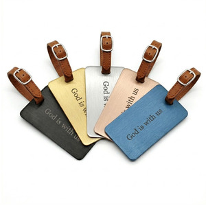 Custom Brand ID <b>Name</b> laser engraved metal bag <b>tags</b> for Souvenir Gifts Waterproof Portable Outdoor Use - Product Image 3