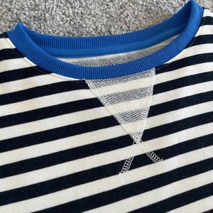 OEM Customized Logo <b>Patchwork</b> Jumper Cotton Long Sleeve Casual Crew Neck Pullover <b>Tops</b> Striped Oversized Sweatshirt for Women - Product Image 6