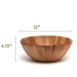 ชามไม้อะคาเซียทำด้วยมือสไตล์อินเดียพร้อมโลโก้ที่กำหนดเองสำหรับสลัดซุปข้าวมีหลายขนาดและตัวเลือกที่ปรับแต่งได้ - Product Image 4