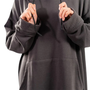 Sudadera con Capucha para Mujer, Color Sólido, Manga Larga, Tejido de Algodón, Estilo Holgado, Informal, para Otoño - Product Image 6