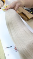 Extensions de cheveux humains Remy vietnamiens NASA, lisses, double trame, double épaisseur, blondes, en vrac