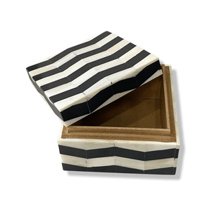 Boîte cadeau de rangement de bijoux de luxe faits à la main avec incrustation d'os et de nacre Organisateur décoratif exclusif Tradebyd - Product Image 1