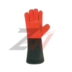 Gants de protection en cuir gris robuste sur mesure, résistants à la chaleur, en croûte de cuir de vachette, pour la sécurité électrique, fournisseur OEM, vente en gros - Product Image 2