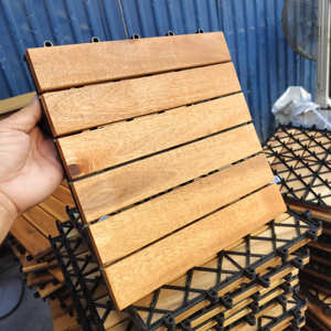 Diseño moderno 300*300mm Azulejos de cubierta Base de plástico superior de Acacia sólida Fácil instalación Impermeable Antideslizante para uso en exteriores Suave - Product Image 2