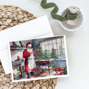 Whimsical A7 Tamaño 5x7 Tarjetas de notas en blanco Paquete de 8 galletas con tarjetas de felicitación de Papá Noel con sobres - Product Image 2