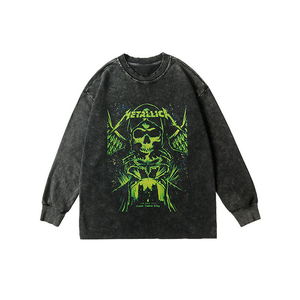 เสื้อสเวตเชิ้ต OEM ทรงโอเวอร์ไซส์ ผ้าคอตตอนฟอกสีสไตล์สตรีทแวร์ ผู้ผลิตเสื้อสเวตเชิ้ตพิมพ์ลาย OEM ขายส่ง - Product Image 3