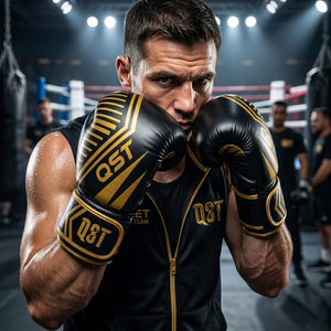 New High Quality Leather Boxing Glove MMA kickboxing gloves Hook Loop Closure for <b>Punching</b> <b>Bag</b> Muay Thai Boxing Gloves - Product Image 6