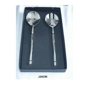 High Quality Steel Polished Handles Rattan Weaved Salad Set with <b>Other</b> Materials Flatware <b>Dinnerware</b> Set - Product Image 3