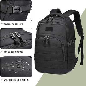 Sac à dos tactique extérieur noir haute capacité, durable, avec système MOLLE, sac de voyage - Product Image 6