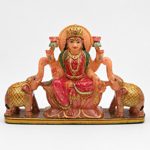 Hand Carved Lakshmi Goddess Statue With <b>Elephants</b> Religious Idol Decorative Temple Showpiece For Home <b>Decor</b> Pooja Worship Gift - Product Image 2