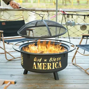 Round Decorative <b>Firepit</b> <b>Table</b> Flame Control System Freestanding Stainless Steel Eco-Friendly Fire Pit BBQ for ZAHID EXPORTS - Product Image 3