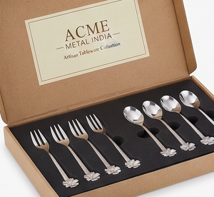 Elegante Juego de Cuchara y Tenedor Plateados con Detalles Florales en el Mango para Bodas, Recepciones, Hoteles, Buffets y Mesas - Product Image 3