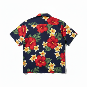 เสื้อเชิ้ตฮาวายผู้ชาย OEM ลายดอกไม้พิมพ์เต็มตัว โลโก้สั่งทำได้ เนื้อผ้าโพปลินโพลีเอสเตอร์ ระบายอากาศได้ดี เสื้อลำลองสไตล์ทรอปิคอล - Product Image 6