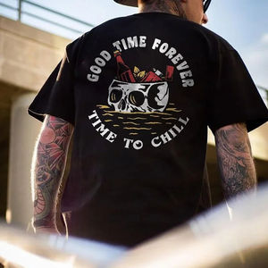 HOT SALE Goth Harajuku <b>Skull</b> Print Man T-shirt Street Rock Hip Hop Shirt Grunge Heavy Metal Rock <b>Top</b> Oversize - Product Image 5