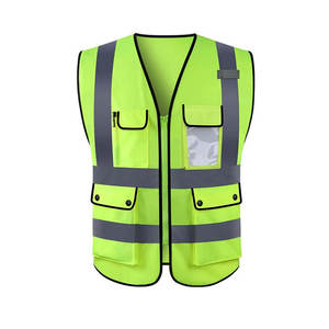 Gilet de sécurité haute visibilité unisexe, uniforme de travail réfléchissant, vert, polyester, toutes saisons, pour la sécurité - Product Image 1