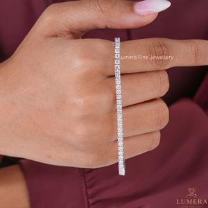 Pulsera de Diamantes con Corte Brillante Redondo para Mujer, Oro Blanco, Diamantes Certificados por IGI, Joyería Premium para Hombre y Mujer - Product Image 5