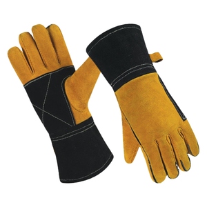 High Heat Resistant Cowhide Split Leather <b>Gloves</b> Reinforced Spark Hand Protection Firefighting Welding Long Lasting Work <b>Gloves</b> - Product Image 1
