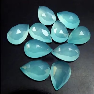 7x10mm Chalcédoine aqua naturelle taille poire cabochon, pierre précieuse en vrac, vente en gros, pour bijoux en chalcédoine, de fabricant vérifié - Product Image 1