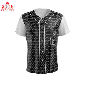 Ensemble uniforme de baseball pour hommes avec maillot à motifs noirs et pantalon gris, en polyester respirant pour adultes - Product Image 3