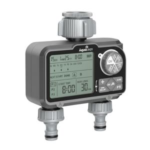 Garden Water <b>Timer</b> LCD Dual Outlet Durable Plastic Delay Feature Outdoor Irrigation Controller - Product Image 1
