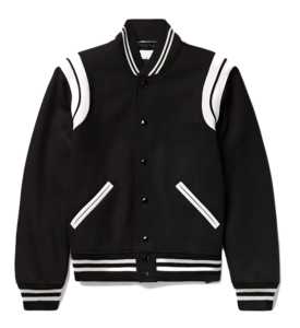 Chaqueta Varsity Clásica Personalizable con Botones a Presión, Cuerpo de Lana, Mangas de PU, Cuello Acanalado, Estilo Deportivo Urbano, Chaqueta Bomber con Bordado - Product Image 1