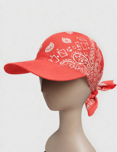 Casquette bandana pour femme, motif paisley blanc classique, fermeture snapback réglable - Product Image 1