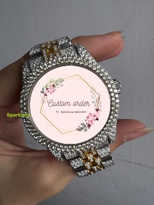 Montre Moissanite entièrement sertie pour homme, clarté VVS, mouvement mécanique, bijoux de fête hip-hop pour rappeur - Product Image 2