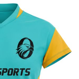 เสื้อฟุตบอลคอวีสำหรับผู้หญิง สีเขียวอมเหลือง แขนสั้น เสื้อฟุตบอลน้ำหนักเบา ระบายอากาศได้ดี สำหรับทีมฝึกซ้อมและแข่งขัน - Product Image 5