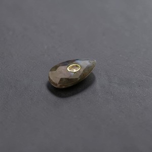 Collier pendentif goutte d'eau en labradorite naturelle, double pierre précieuse, bijoux en argent sterling 925 pour femmes, cristal en forme de goutte fait main - Product Image 1