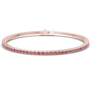Pulsera de tenis Darcy de oro blanco de 10 quilates con diamantes de laboratorio morados redondos (2 quilates) Tw. Joyería elegante unisex para uso diario, regalo para fiestas - Product Image 5