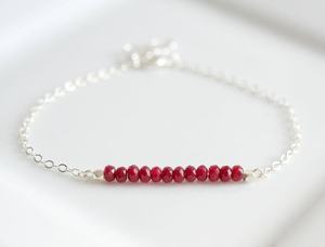 Sterling Silver Ruby Bracelet July Birthstone Minimalist Women Jewelry Gemstone Handmade Wholesale Supplier - Product Image 5