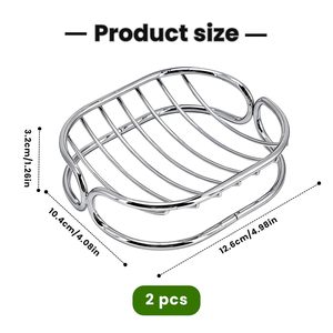 Support à Savon Professionnel 2 Pièces en Acier Inoxydable 304, Porte-Savon de Douche Auto-Drainant avec Éponge Intégrée - Product Image 2