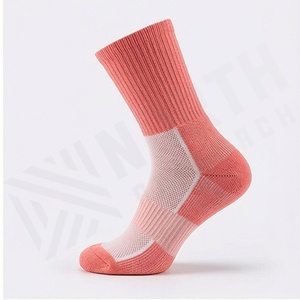 Coral Crew <b>Socks</b> Breathable Mesh Knitted Polyester Spandex <b>Running</b> Athletic Summer Adult Regular Fit - Product Image 3