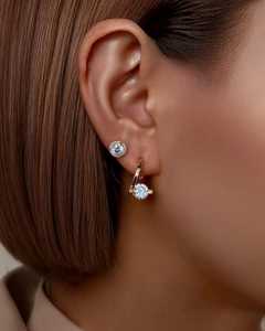 ต่างหูเพชรทรงกลม 1.01 กะรัต แบบคลาสสิก สไตล์อาร์ตเดโค ทองคำแท้ 14K เครื่องประดับชั้นดีสำหรับผู้หญิง ของขวัญสำหรับงานปาร์ตี้สไตล์วินเทจ - Product Image 5