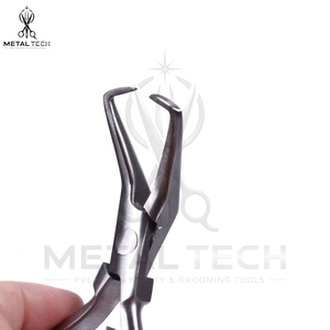 Ensemble de pinces pour extensions de cheveux en acier inoxydable, 2 pièces, outil d'ouverture et de retrait de micro-anneaux à pointe droite et courbée - Product Image 5
