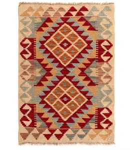 Alfombra de Lana y Yute Kilim Hecha a Mano en India, Diseño Abstracto, Lavable, Natural, para Hogar, Oficina, Sala de Estar, Dormitorio - Product Image 1