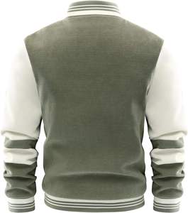 Blouson Bomber en Laine pour Homme, Col Montant, Fermeture Éclair, Patchs Lettres, Respirant, Séchage Rapide, Décontracté - Product Image 3