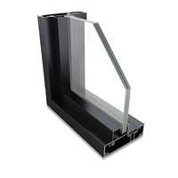 Profilé d'extrusion en aluminium noir brillant pour fenêtres à battants