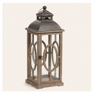 Farol de Madera Rústico Estilo Granja con Tapa Metálica, Portavelas con Acabado Desgastado para Decoración de Interiores y Exteriores, Hogar y Jardín, Precio Más Bajo - Product Image 5