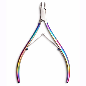 Elegante Cortacutículas Multicolor con Recubrimiento Arcoíris, Producto de la Mejor Calidad, Cortaúñas Profesional de Acero Inoxidable Afilado - Product Image 1